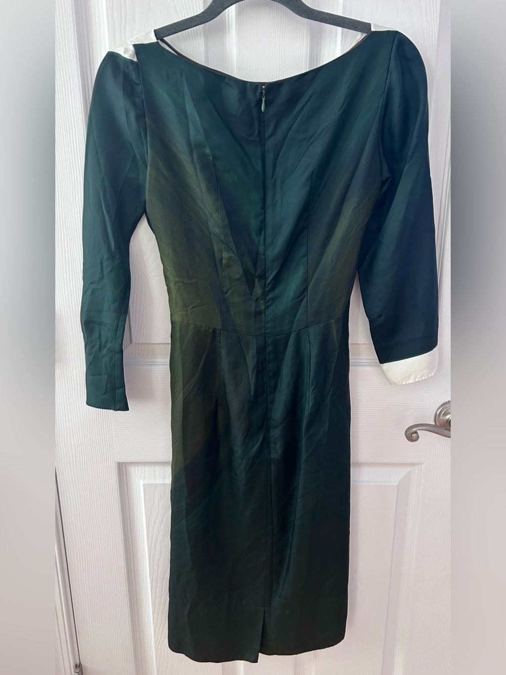 PRADA Dark Green Ombré Midi Dress | 100% Silk | NWOT | Abstract | Asymmetrical - Picture 4 of 10